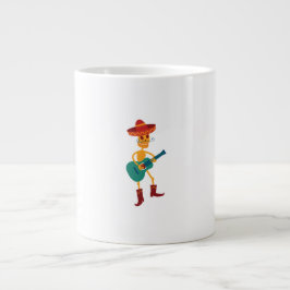 Caneca De Café Grande Toca violão esqueleto festivo