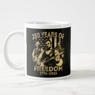 Caneca De Café Grande Tocar violão 4 de julho 250º aniversário