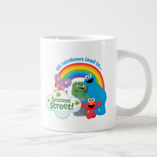 Caneca De Café Grande Todos os Arcos-íris Levam à Sesame Street