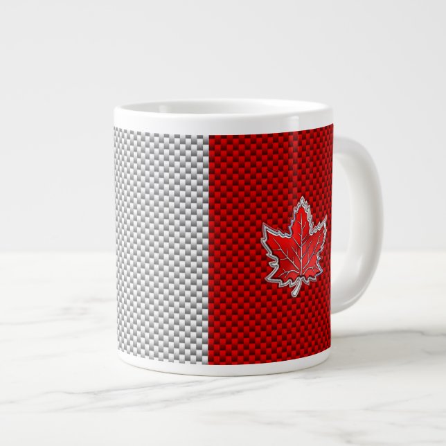 Caneca De Café Grande Todos os Folhetos Vermelhos Canadianos com Impress (Frente Esquerda)