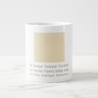 Caneca De Café Grande Toksie Turbie Bege sobre Bege