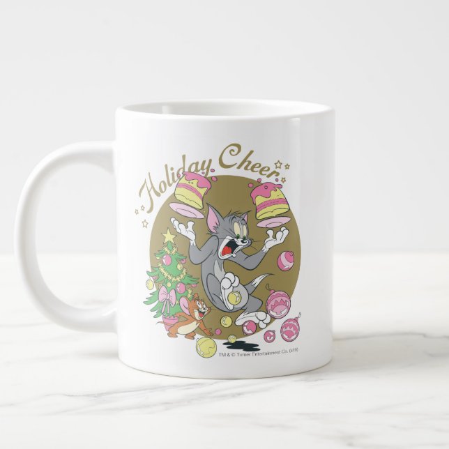 Caneca De Café Grande Tom e Jerry Holiday Cheer (Esquerda)