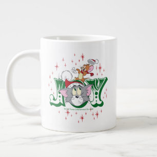 Caneca De Café Grande Tom e Jerry Holiday Joy