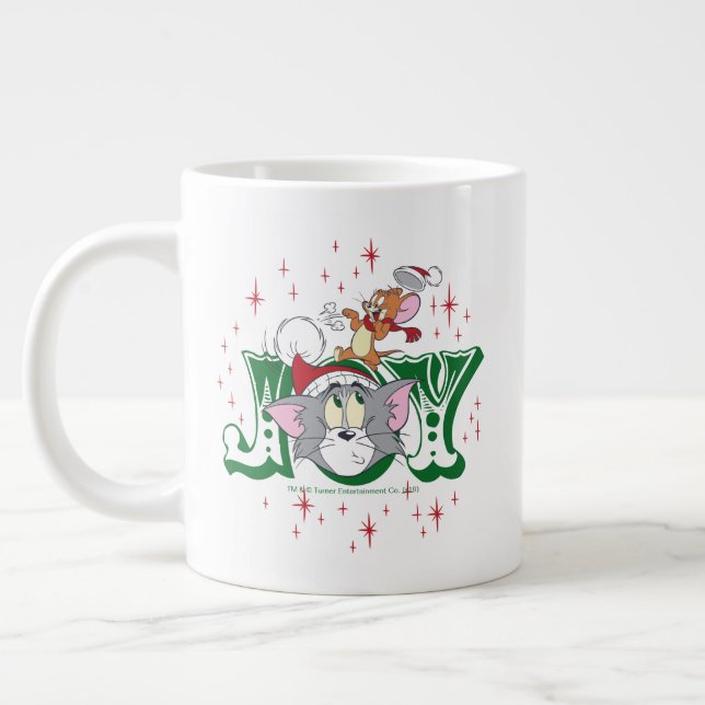 Caneca De Café Grande Tom e Jerry Holiday Joy (Esquerda)