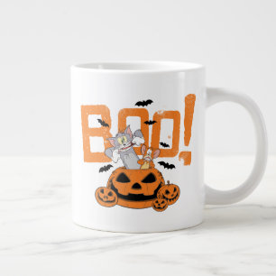 Caneca De Café Grande Tom & Jerry Boo Feliz Halloween