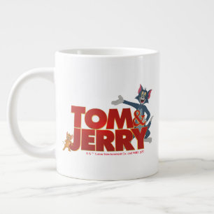 Caneca De Café Grande Tom & Jerry com logotipo de filme