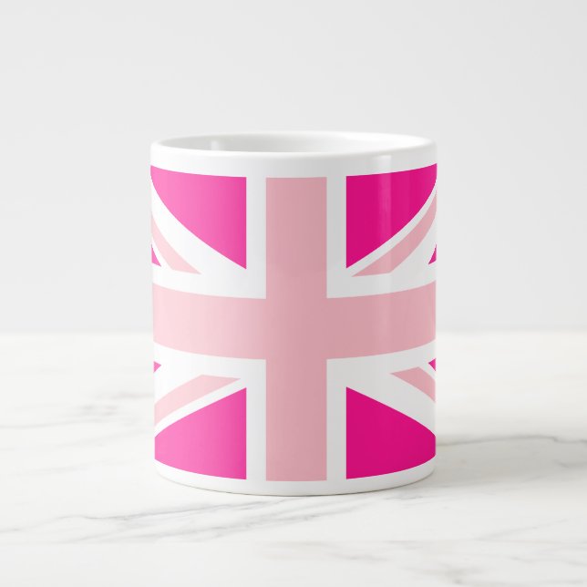 Caneca De Café Grande Tomada de união rosa profunda (Frente)