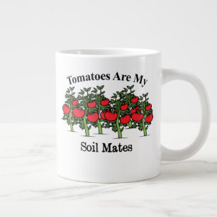 Caneca De Café Grande Tomates Engraçados São Meus Amigos De Solo