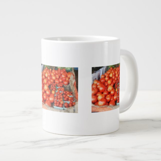 Caneca De Café Grande Tomates Para Venda (Frente Esquerda)