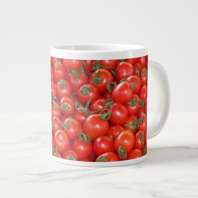 Caneca De Café Grande Tomates Vermelhos da Vinha (Frente Esquerda)