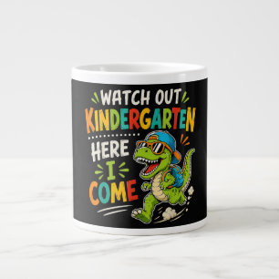 Caneca De Café Grande Tome Cuidado Jardim de Infância Aqui Vou Eu Dino
