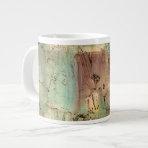 Caneca De Café Grande Tone da Terra pintando com superfície rachada