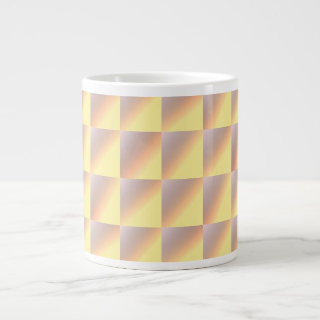 Caneca De Café Grande Tone-on-tone squares. (Frente)