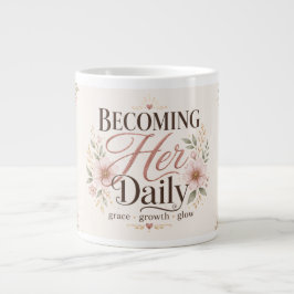 Caneca De Café Grande Tornando-se Seu Eu Diário Floral Amor Próprio
