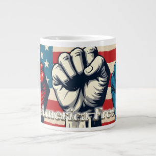 Caneca De Café Grande Torne a América livre novamente Trabalho de arte