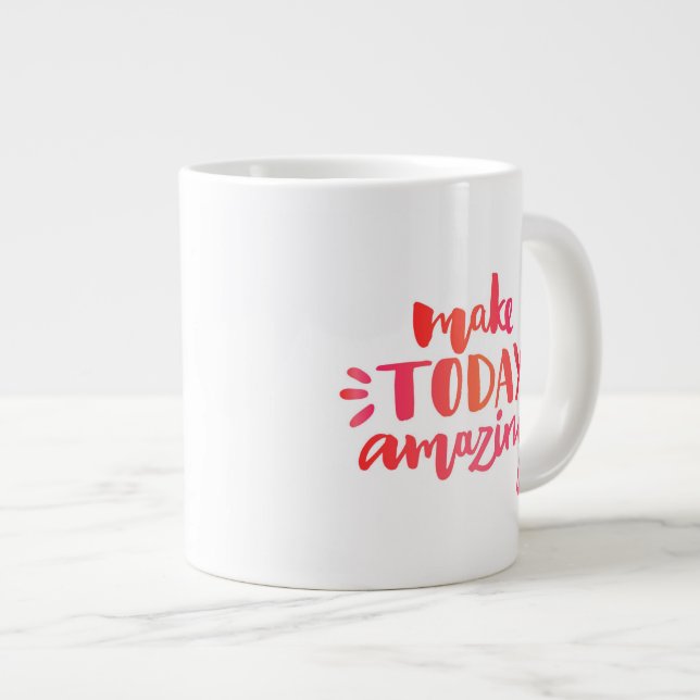 Caneca De Café Grande Torne o dia incrível 2 (Frente Esquerda)
