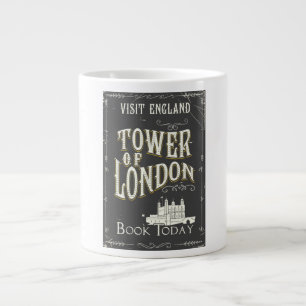 Caneca De Café Grande Torre de poster vintage londres da Inglaterra
