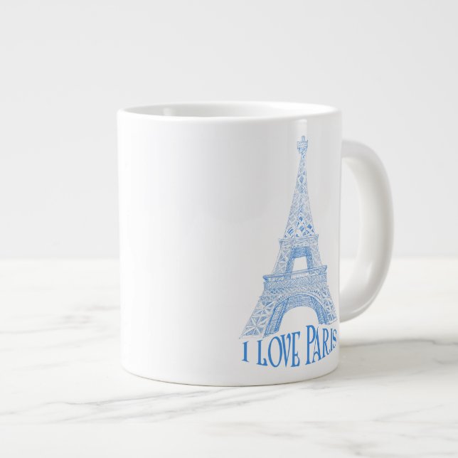 Caneca De Café Grande Torre Eiffel.Paris (Frente Esquerda)