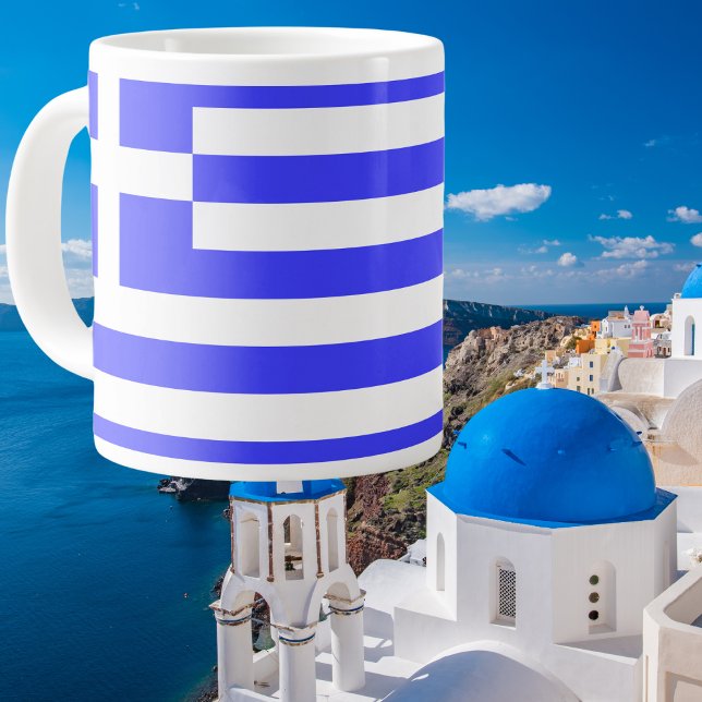 Caneca De Café Grande Total de Sinalizador Grego (Criador carregado)