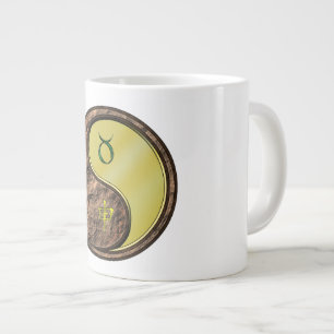 Caneca De Café Grande Touro & Macaco de Metal