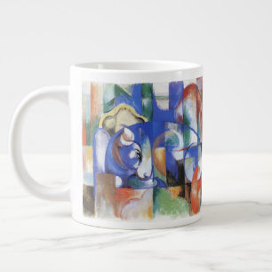 Caneca De Café Grande Touro mentiroso de Franz Marc, Vintage Cubism Art