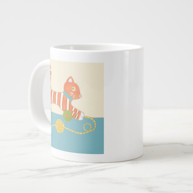 Caneca De Café Grande Toy Cat com Ball of String (Frente Esquerda)