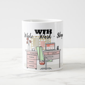 Caneca De Café Grande Trabalho Escuro do Home Remote Worker Coffee Mug