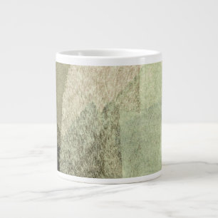 Caneca De Café Grande Traço do pincel preto branco verde