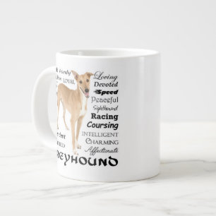 Caneca De Café Grande Traços de Greyhound Jumbo Mug