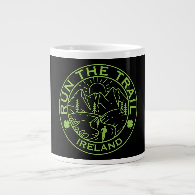 Caneca De Café Grande Trail Running Ireland (Frente)
