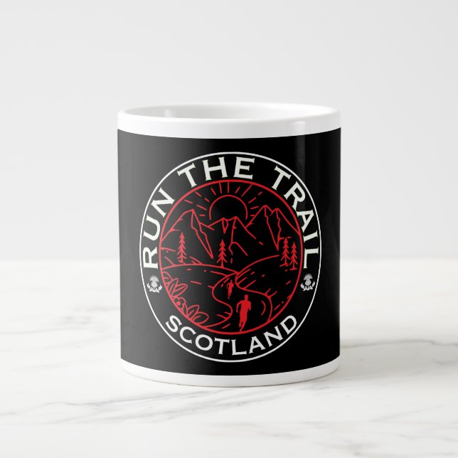 Caneca De Café Grande Trail Running Scotland (Frente)