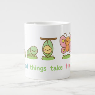 Caneca De Café Grande 🌸 Transformação da Borboleta Kawaii - Boas Coisas