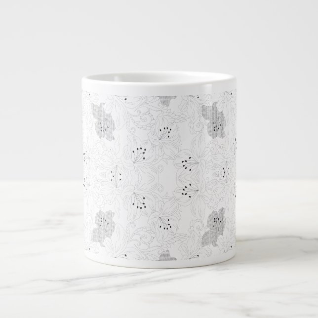 Caneca De Café Grande Transparent Grid Overlay – Editable PNG Texture (Frente)