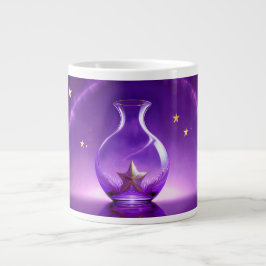 Caneca De Café Grande Transparent Purple Vase With Star All Under Dome