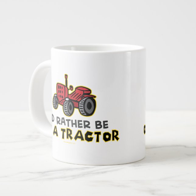 Caneca De Café Grande Trator engraçado (Frente Esquerda)