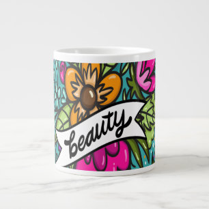 Caneca De Café Grande Travesseiro Decorativo Beleza com Flores