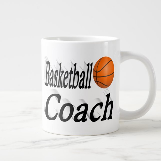 Caneca De Café Grande Treinador de basquete meio texto (Direita)