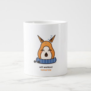 Caneca De Café Grande Treinar Amanhã Raposa Engraçada Humor da Academia