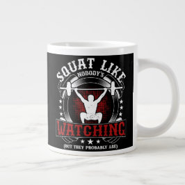 Caneca De Café Grande Treine Agachamento Como Se Ninguém Estivesse Obser