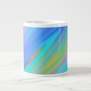 Caneca De Café Grande Trendy luxuoso azul roxo, azul, holográfico