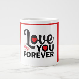 Caneca De Café Grande Trendy Red Love dia de os namorados Mug para café.