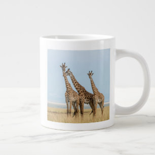 Caneca De Café Grande Três girafas posando