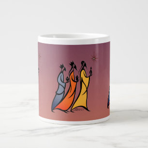 Caneca De Café Grande Três Reis Magos Minimalistas