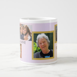 Caneca De Café Grande Tributo à Família Eterna com 5 fotos e Animal de E