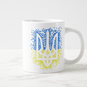 Caneca De Café Grande Tridente de emblem ucraniano trizub espalhando cor