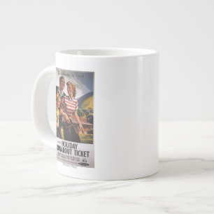 Caneca De Café Grande Trio da família sobre economia de feriado