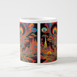 Caneca De Café Grande Trippy Vintage 1960s Psychedelic Retro Artwork