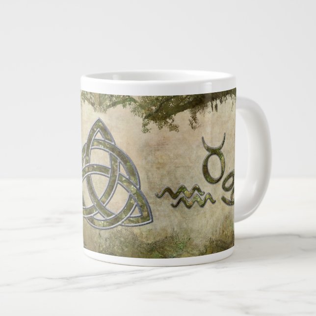 Caneca De Café Grande Triquetra natural (Frente Esquerda)