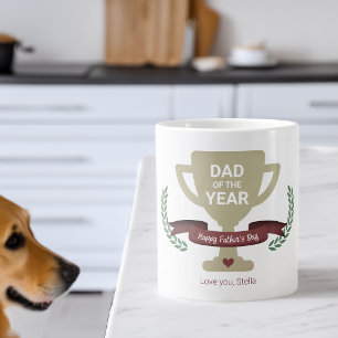 Caneca De Café Grande Troféu de Pai Moderno do Ano Dia dos Pais