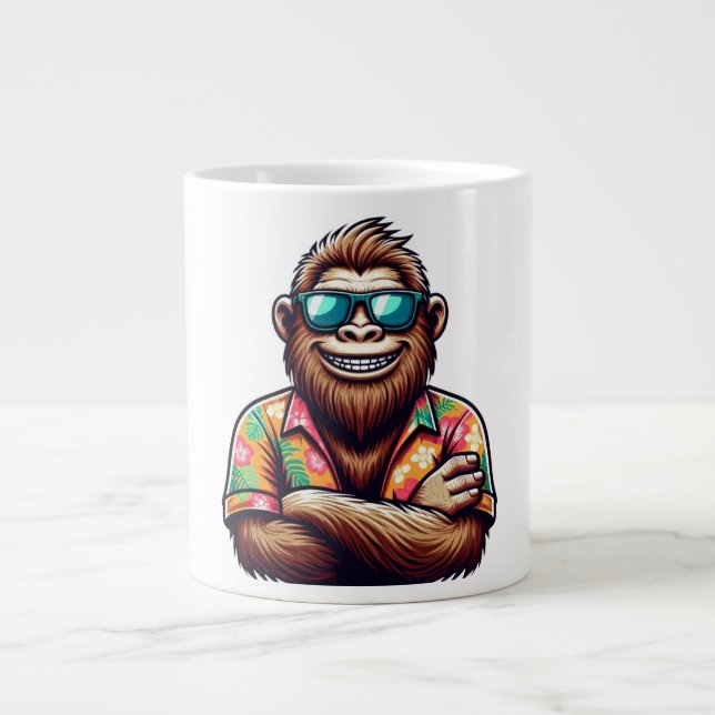 Caneca De Café Grande Tropical/Beach yeti/bigfoot (Frente)